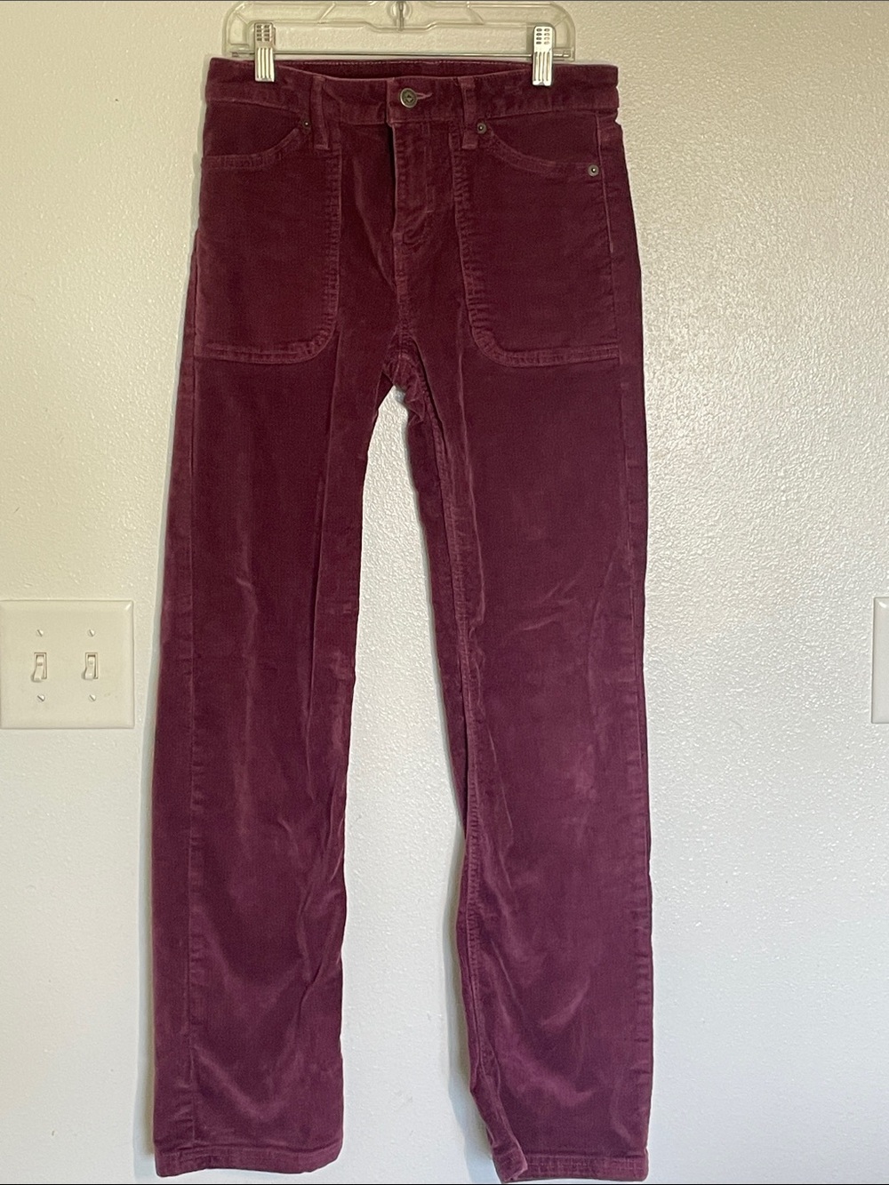 Patagonia Women's Straight Leg Corduroy Pants in Deep Burgundy